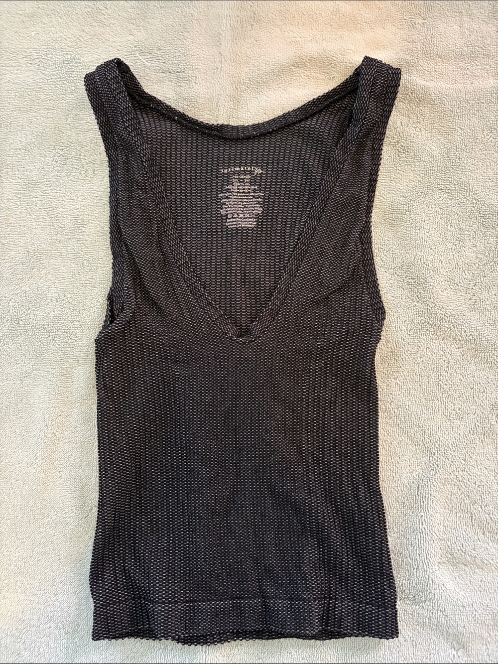 Free People intimately Black Mesh V-Neck Tank